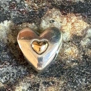 Heart-Shaped Silver and Gold Charm Pandora jewelry happy anniversary
